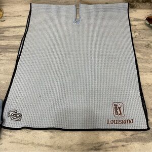 Club Glove used Split Golf Bag Towel featuring the TPC Louisiana embroidered